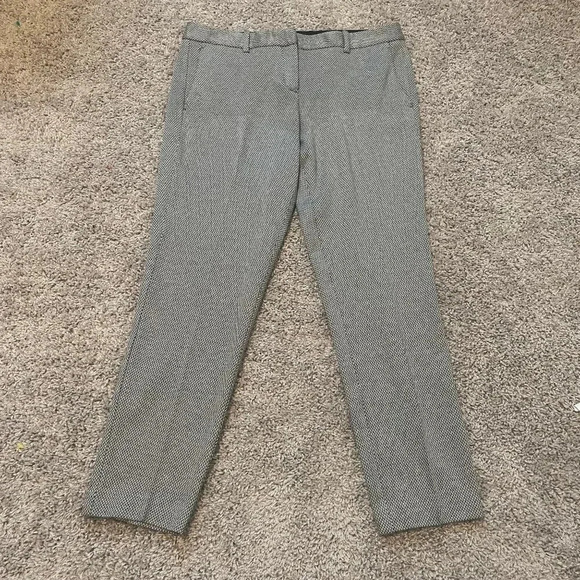 Theory Treeca Pants Trousers Womens Size 10 Black and White Houndstooth - Picture 8 of 9
